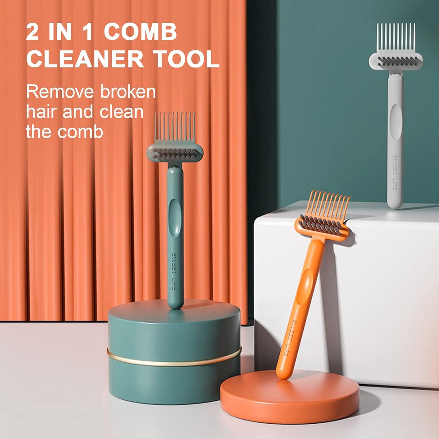 🔥🔥2-in-1 Comb Cleaner with Pick and Bristles