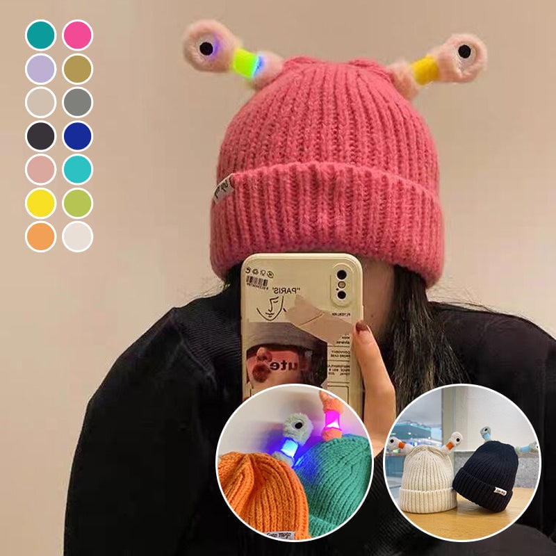 🔥2025 HOT SALE ✨️Winter Parent-Child Cute Glowing Little Monster Knit Hat