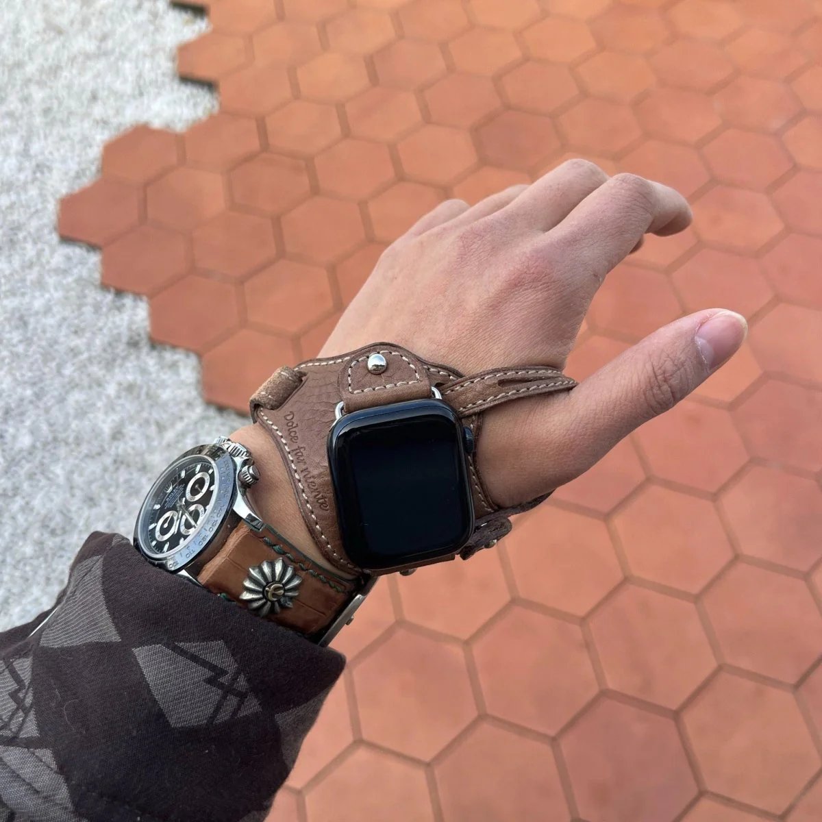 Handmade Genuine Leather Cycling Strap for Apple Watch