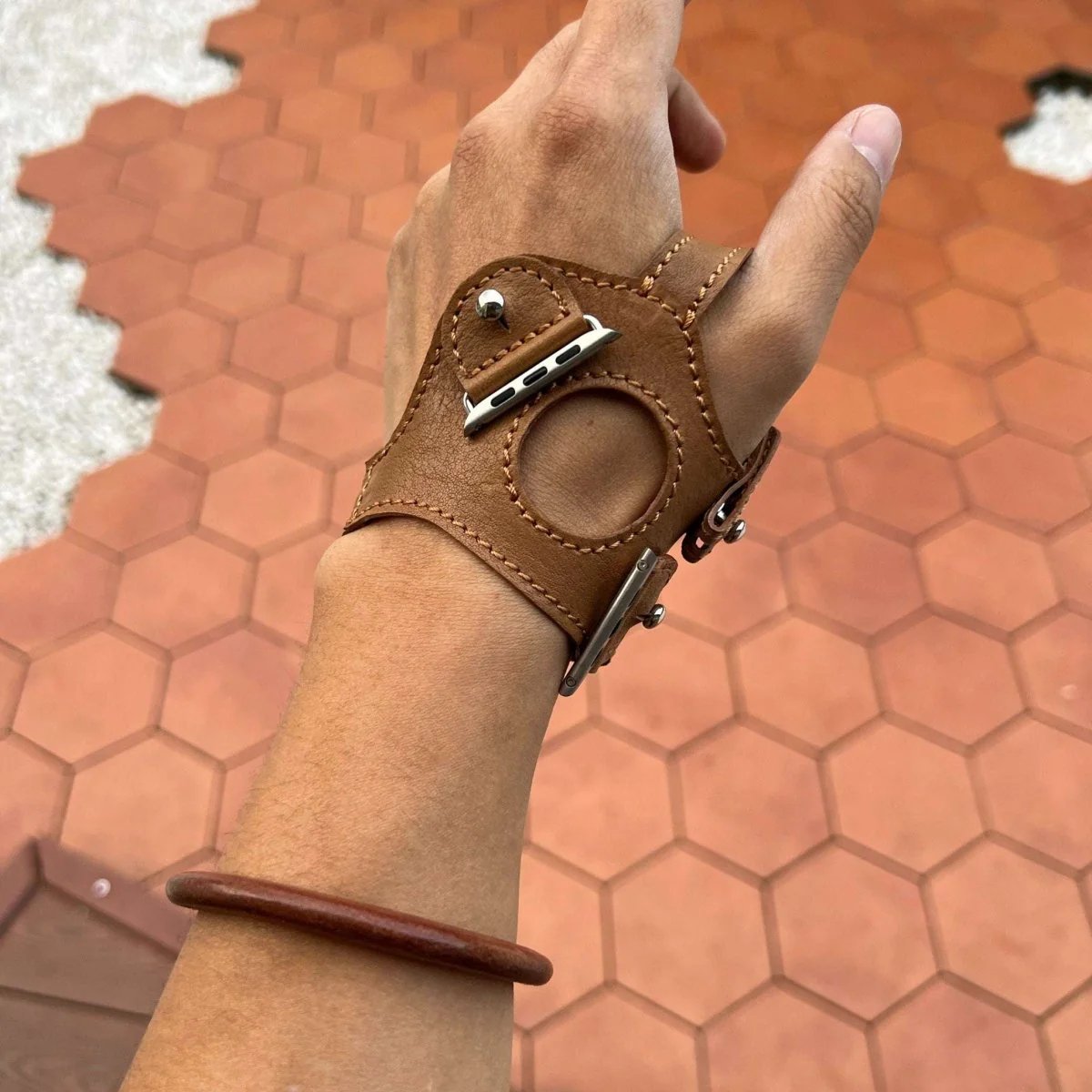 Handmade Genuine Leather Cycling Strap for Apple Watch