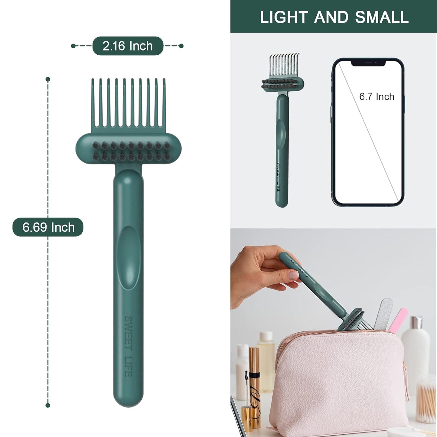 🔥🔥2-in-1 Comb Cleaner with Pick and Bristles