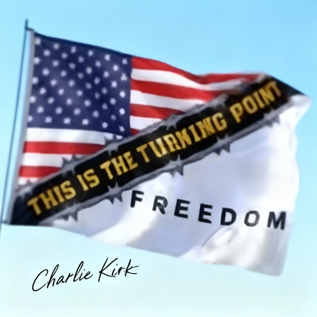 🙏R.I.P Charlie Kirk-Turning Point Freedom Flag