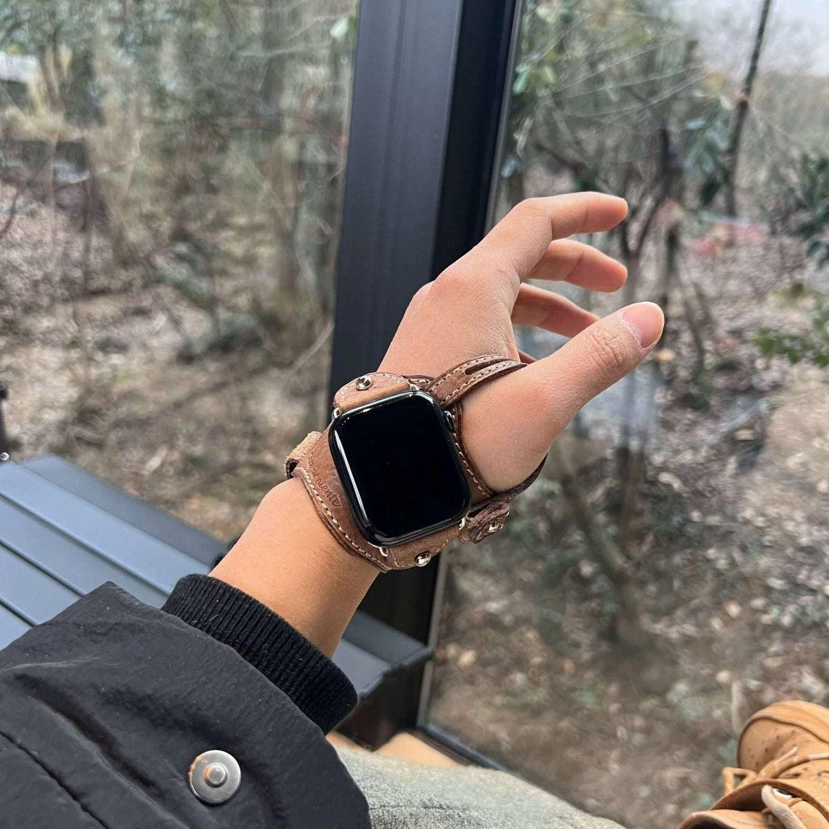 Handmade Genuine Leather Cycling Strap for Apple Watch