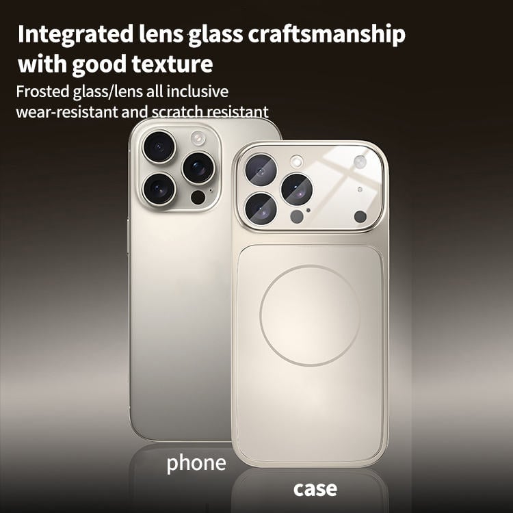 Suitable for iPhone magnetic electroplated frosted glass large window lens film protective case