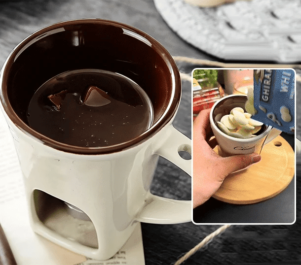 Chocolate Fondue Mug with Fork