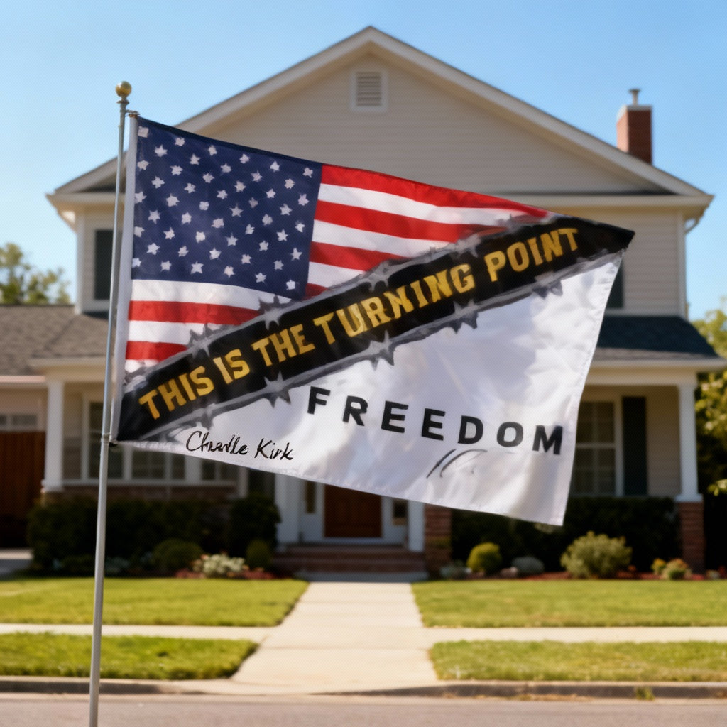 🙏R.I.P Charlie Kirk-Turning Point Freedom Flag