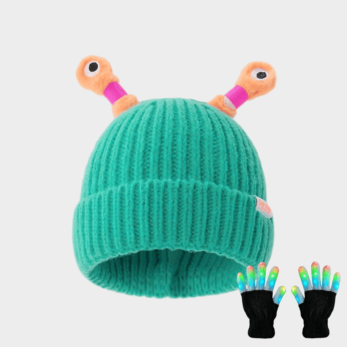 🔥2025 HOT SALE ✨️Winter Parent-Child Cute Glowing Little Monster Knit Hat