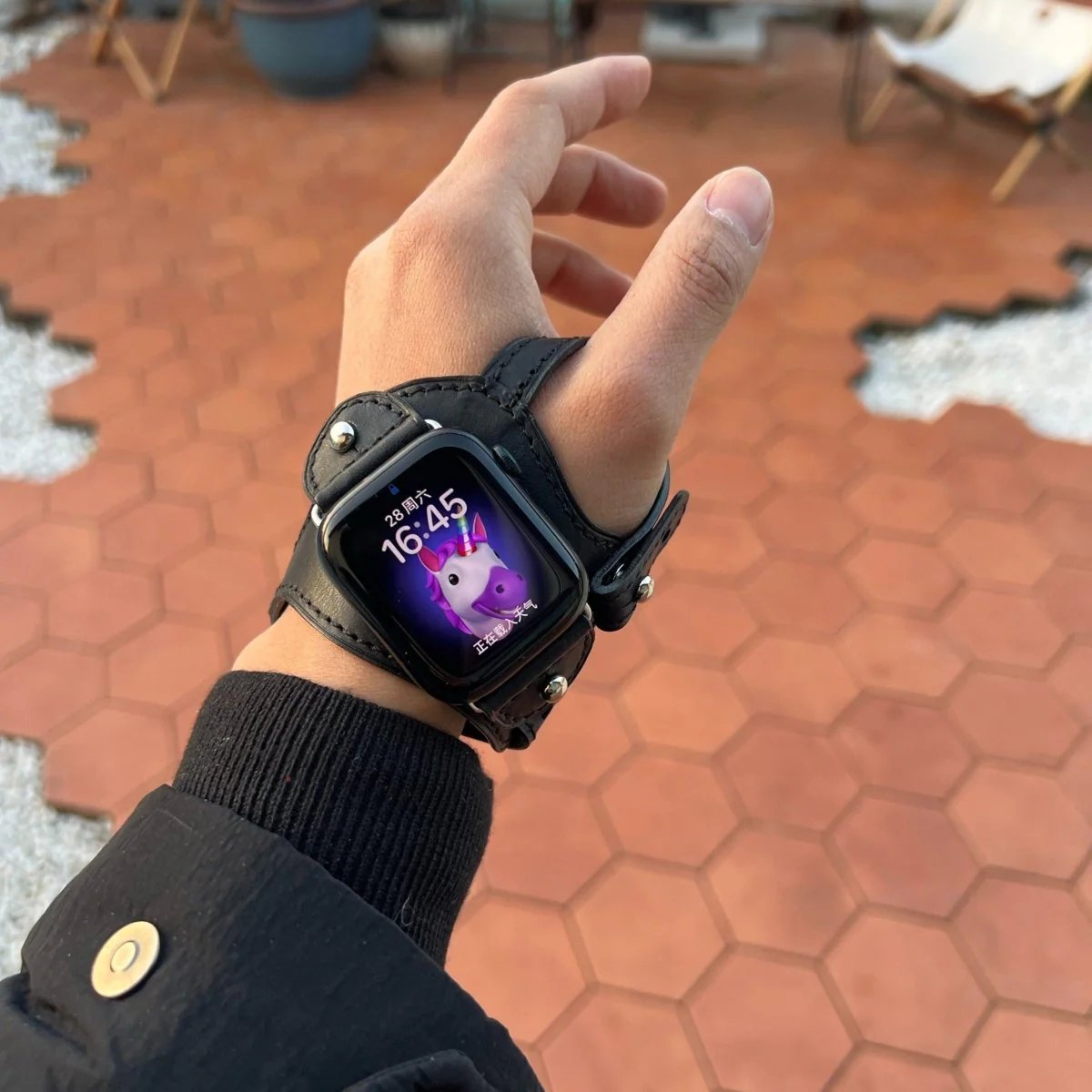Handmade Genuine Leather Cycling Strap for Apple Watch