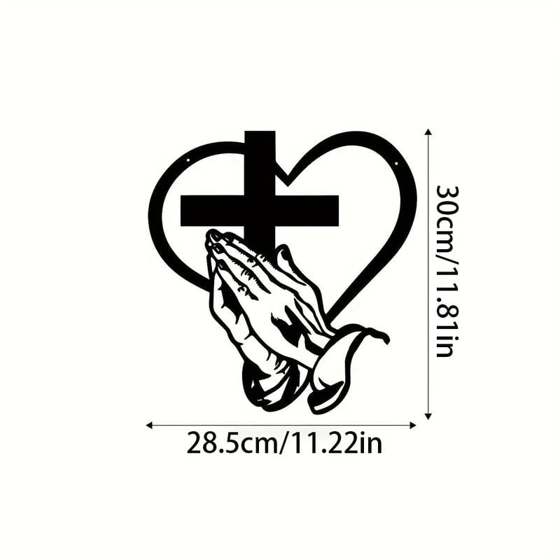 🎄Christmas-Sale 49%Off❤️Elegant Metal Christian Heart & Cross Wall Art
