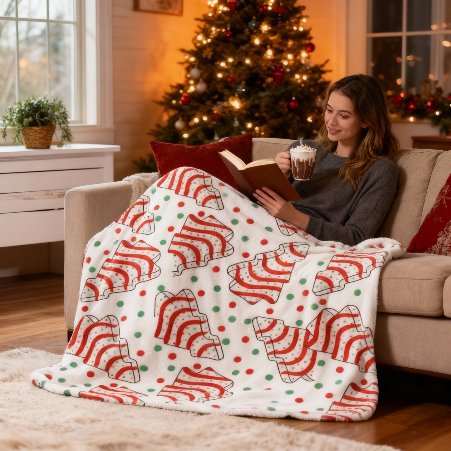 🎄Cozy Christmas Holiday Tree Pattern Blanket