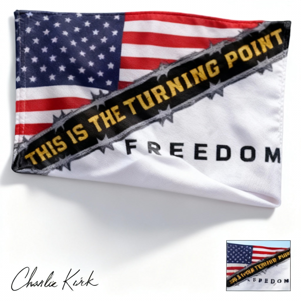 🙏R.I.P Charlie Kirk-Turning Point Freedom Flag