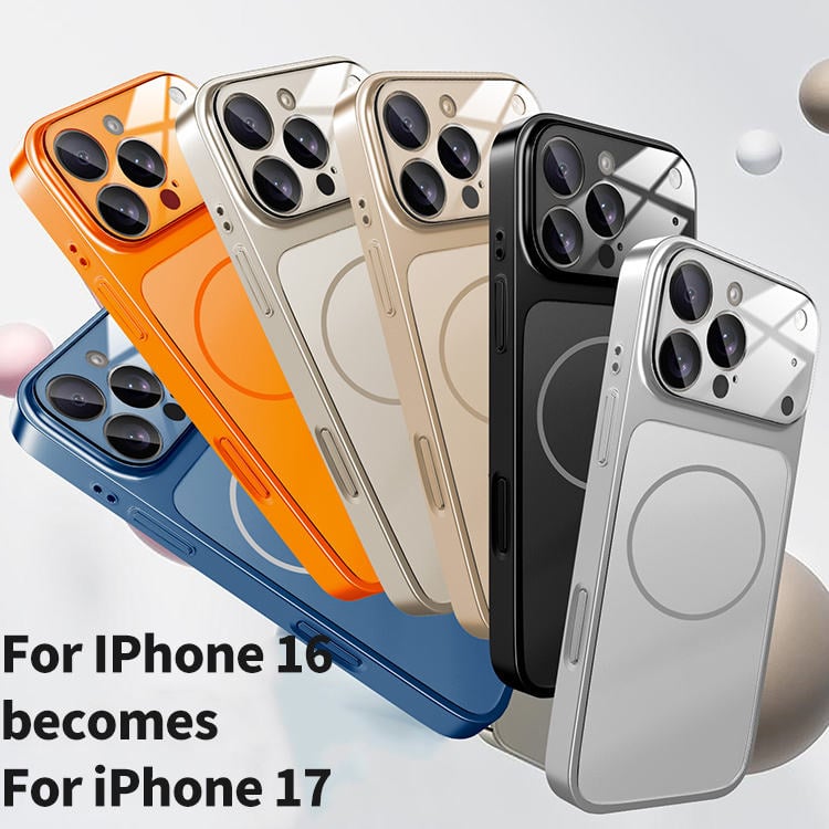 Suitable for iPhone magnetic electroplated frosted glass large window lens film protective case