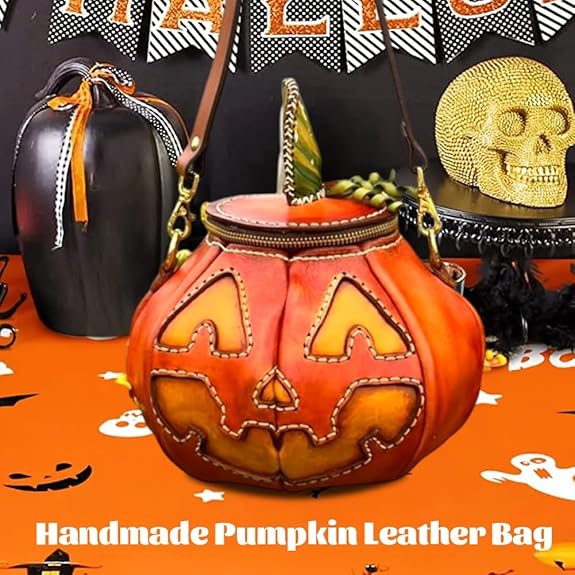 🎃Purely handmade leather Pumpkin Bag-Free Shipping