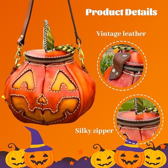 🎃Purely handmade leather Pumpkin Bag-Free Shipping