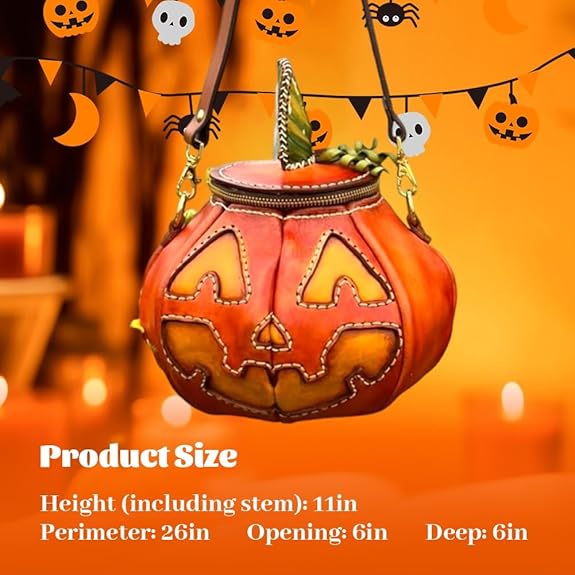🎃Purely handmade leather Pumpkin Bag-Free Shipping
