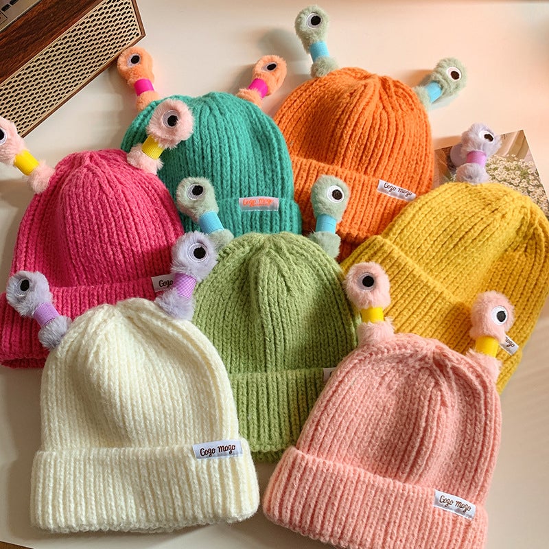 🔥2025 HOT SALE ✨️Winter Parent-Child Cute Glowing Little Monster Knit Hat