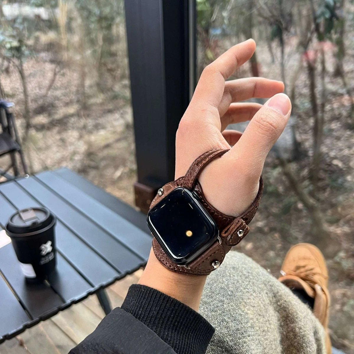 Handmade Genuine Leather Cycling Strap for Apple Watch