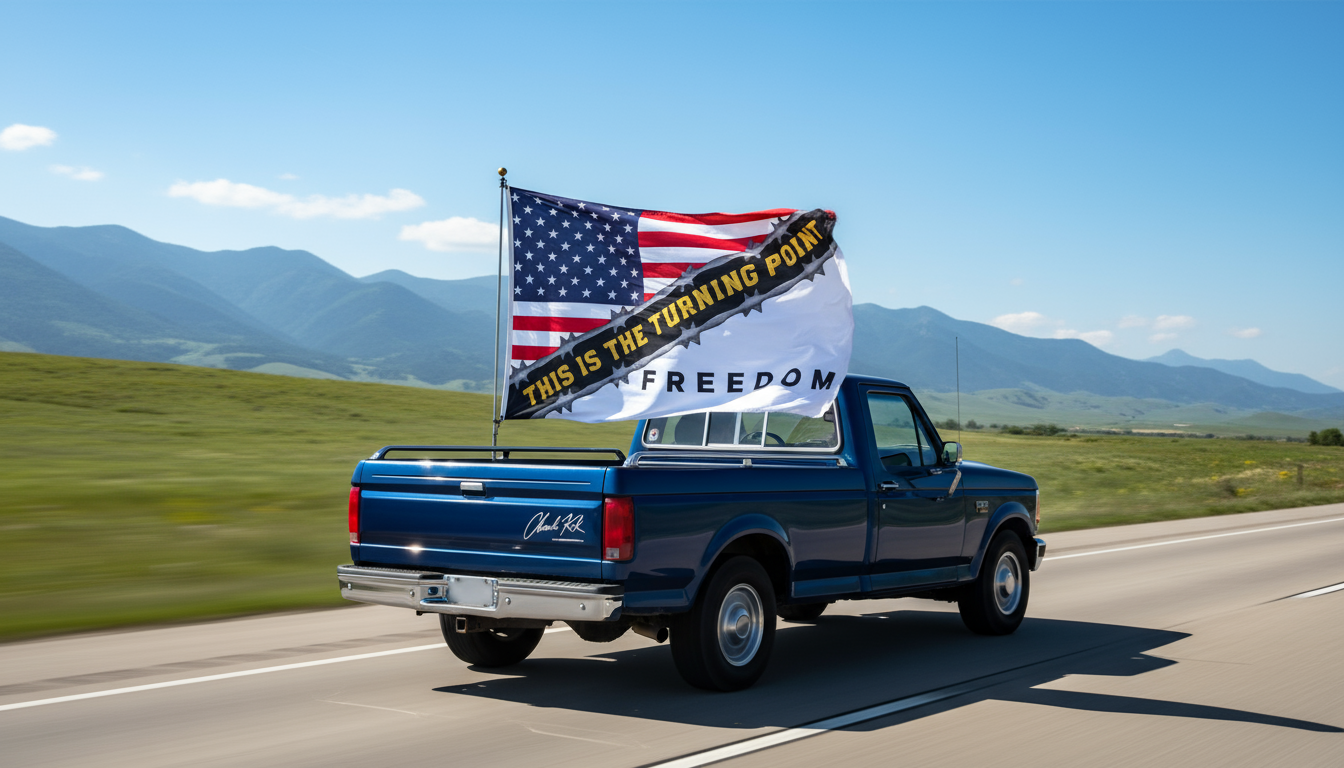 🙏R.I.P Charlie Kirk-Turning Point Freedom Flag