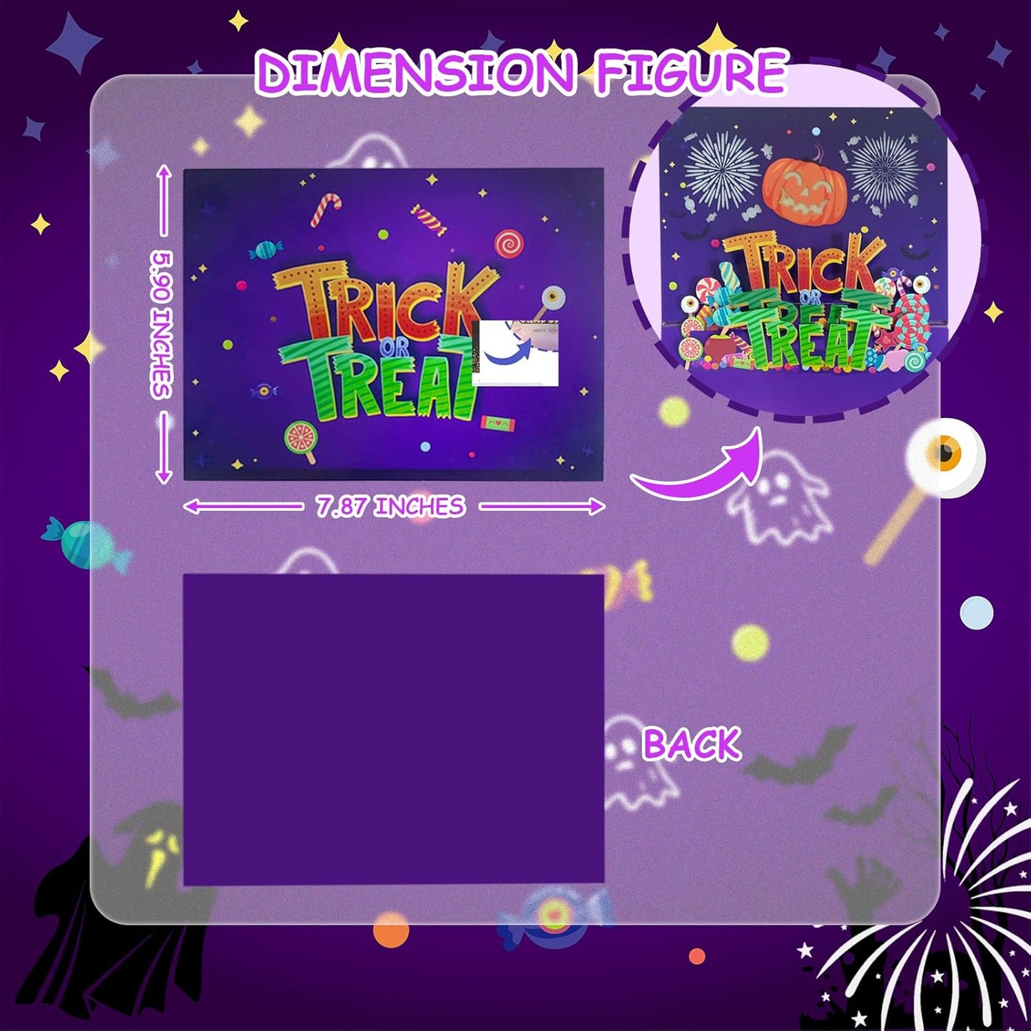🎃3D Pop Up Trick Or Treat Pumpkin Halloween Card