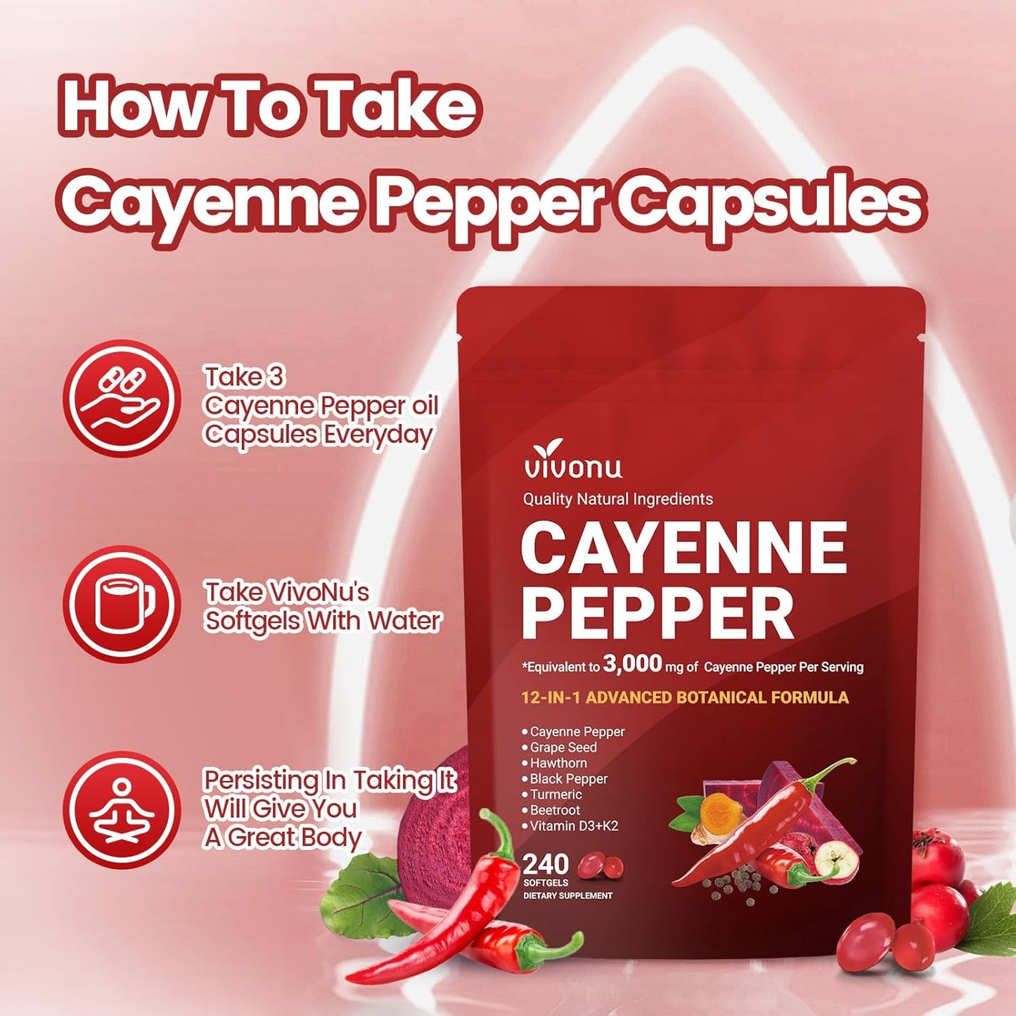 🔥LAST DAY 49%OFF🔥Cayenne Pepper Softgels Supplement