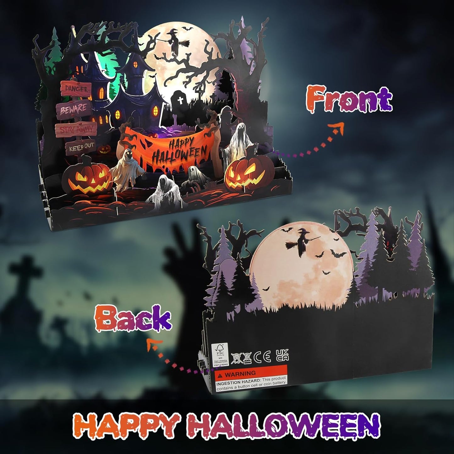 👻Halloween Card with Lights & Spooky Music