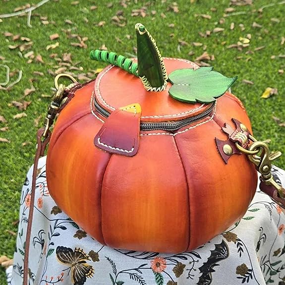 🎃Purely handmade leather Pumpkin Bag-Free Shipping