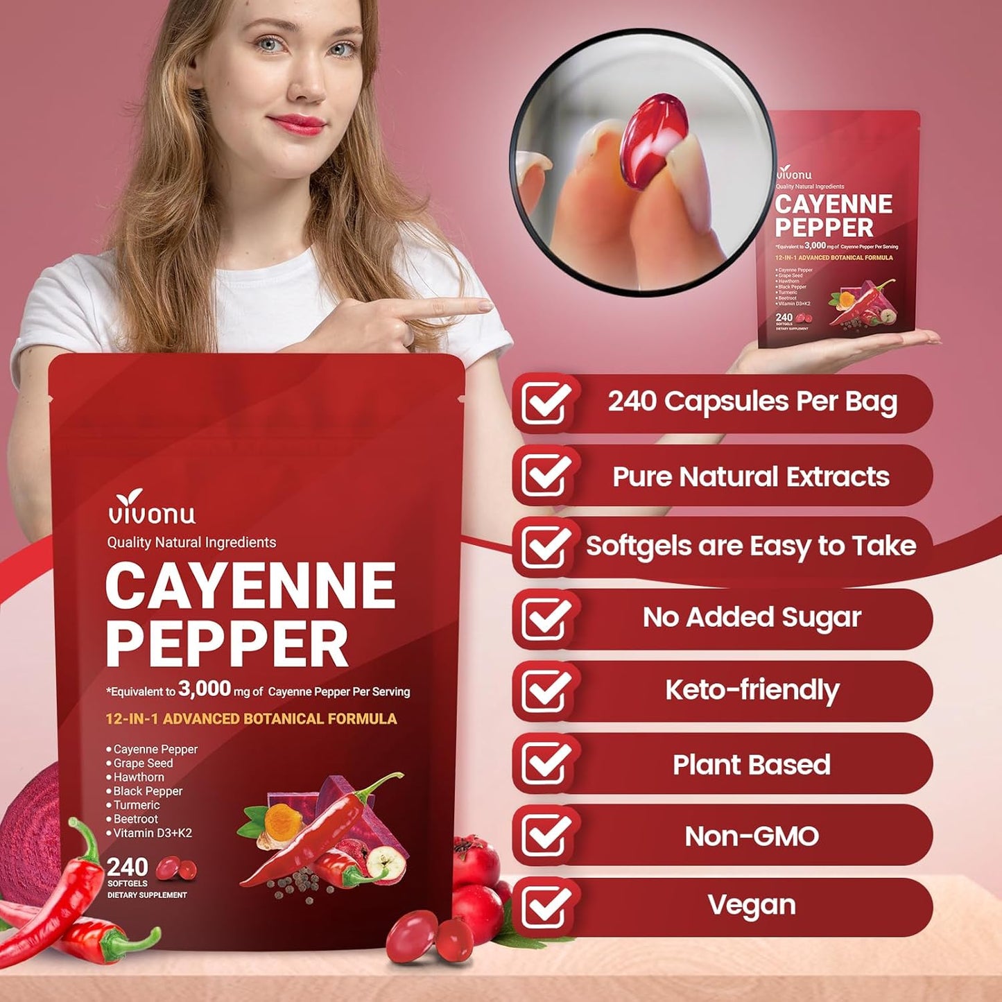 🔥LAST DAY 49%OFF🔥Cayenne Pepper Softgels Supplement