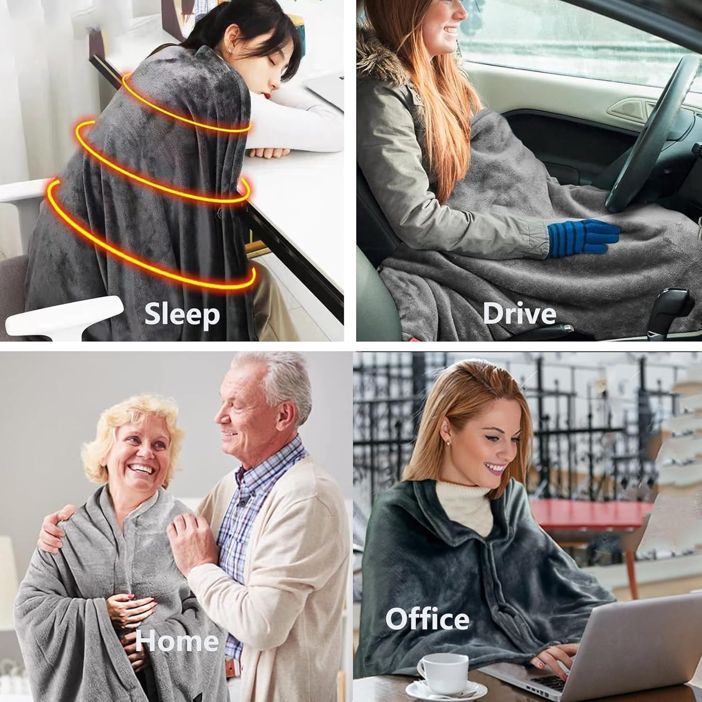 Wearable USB Heated Blanket Shawl