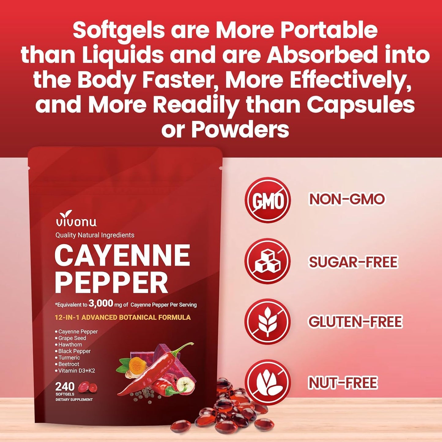 🔥LAST DAY 49%OFF🔥Cayenne Pepper Softgels Supplement
