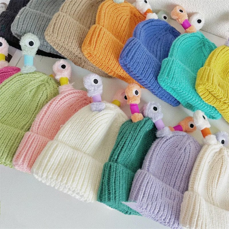 🔥2025 HOT SALE ✨️Winter Parent-Child Cute Glowing Little Monster Knit Hat