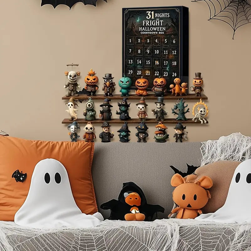 🔥🎃31 Nights of Fright – Halloween Countdown Box with Figurines