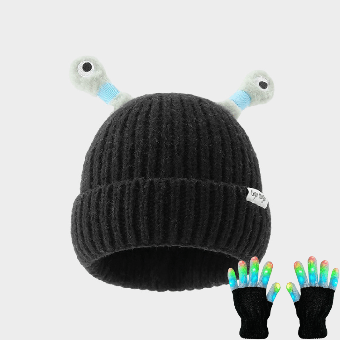 🔥2025 HOT SALE ✨️Winter Parent-Child Cute Glowing Little Monster Knit Hat