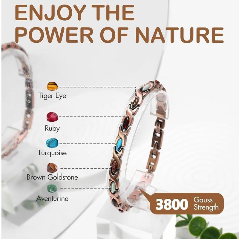 Diystar® Magnetic Copper Bracelet – Pure Solid Copper with 3800 Gauss Powerful Magnets