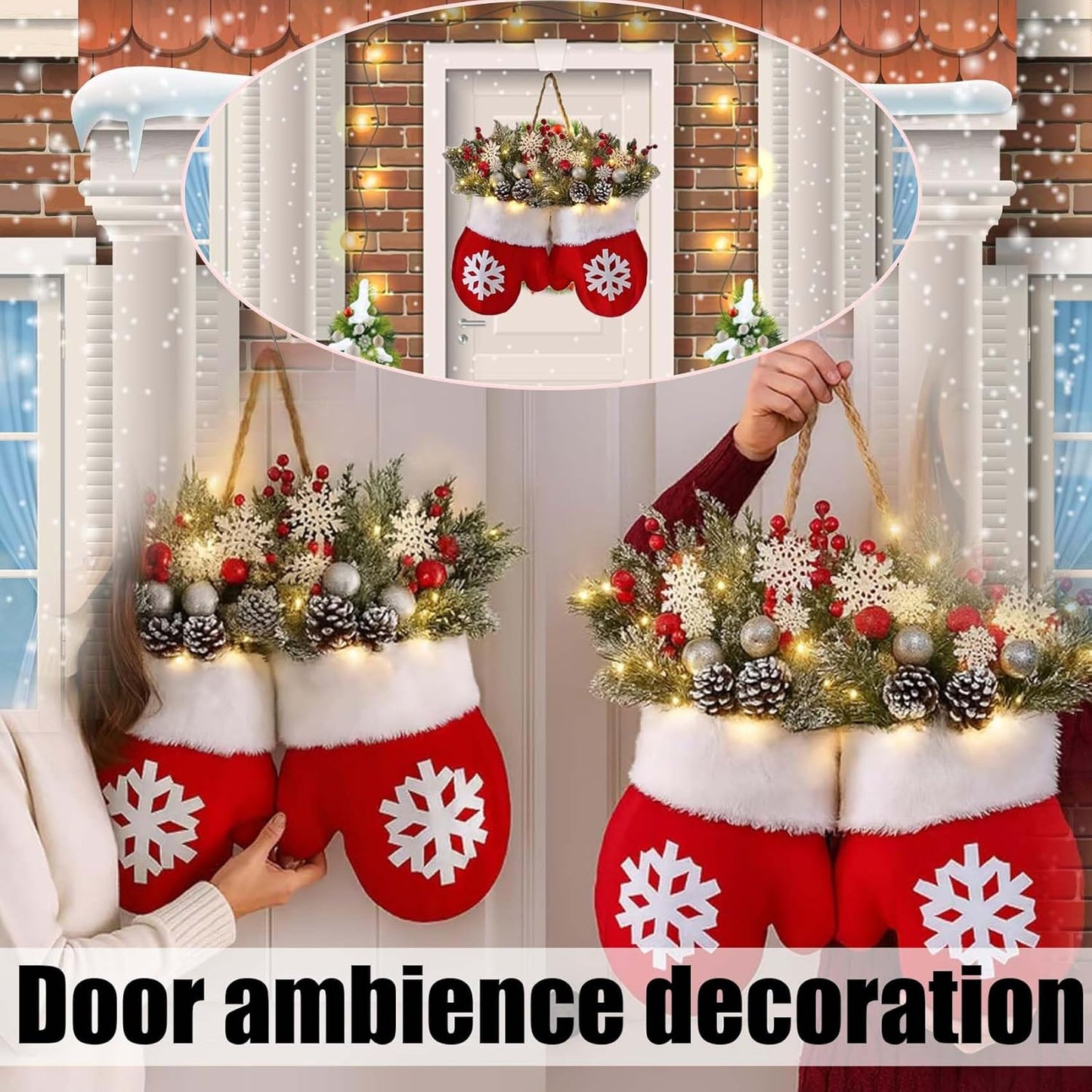 🎅Twinkling Christmas wreath with 120 LED Lights
