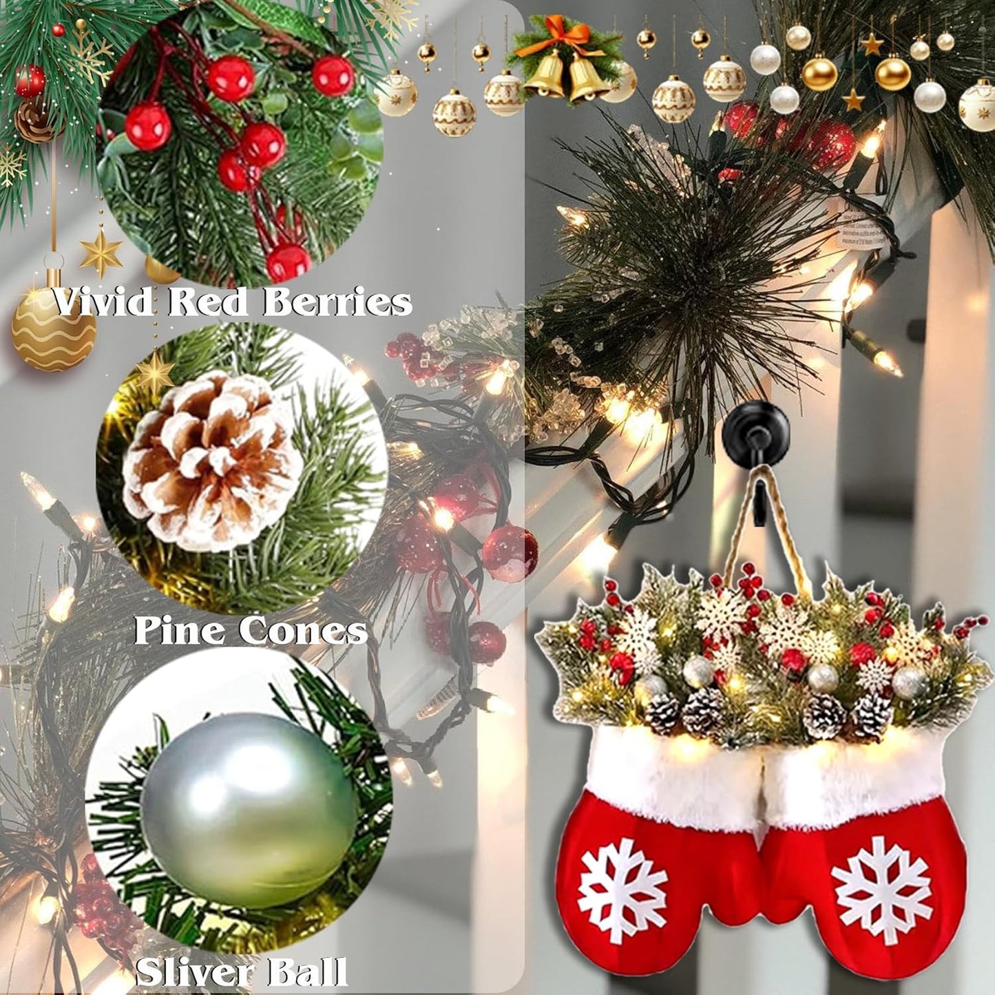 🎅Twinkling Christmas wreath with 120 LED Lights