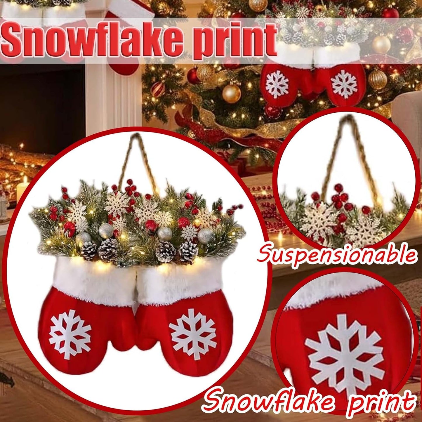 🎅Twinkling Christmas wreath with 120 LED Lights