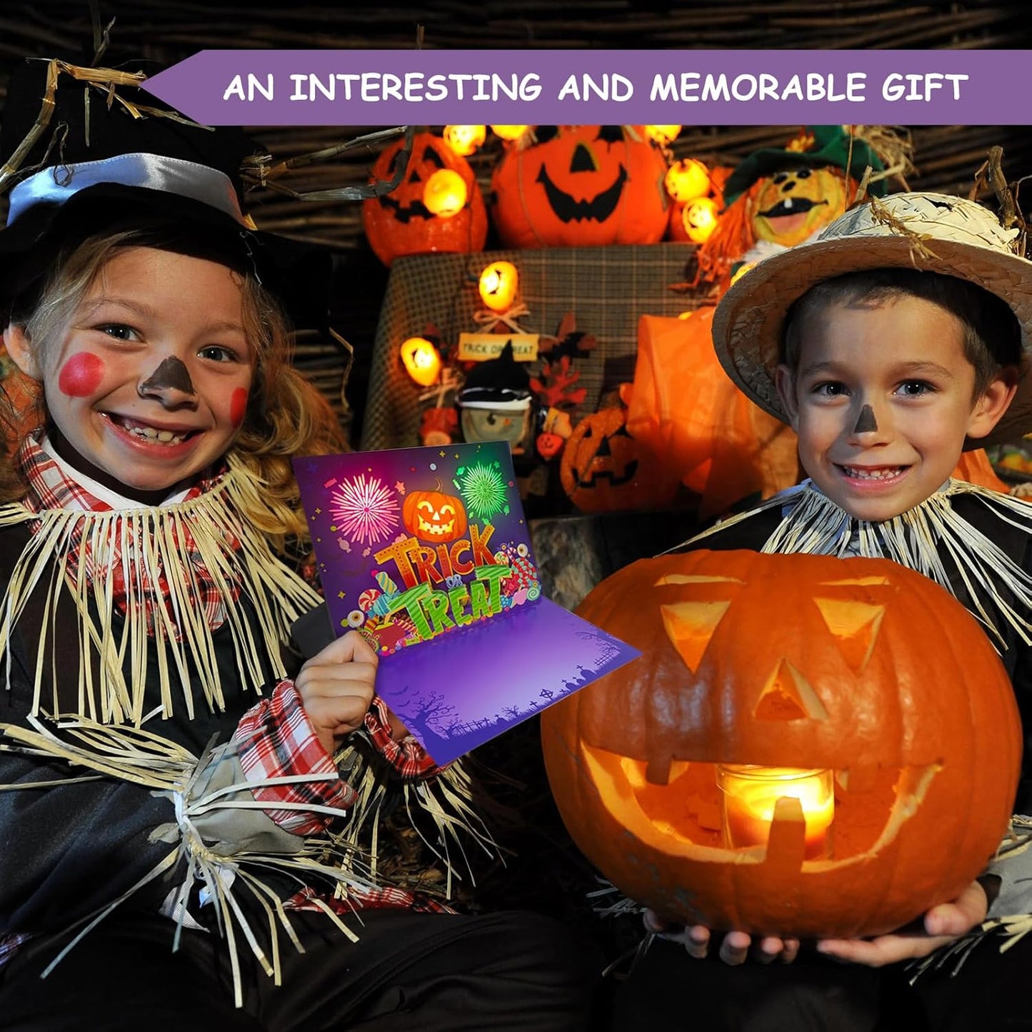 🎃3D Pop Up Trick Or Treat Pumpkin Halloween Card