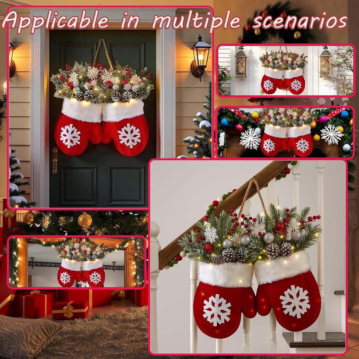 🎅Twinkling Christmas wreath with 120 LED Lights
