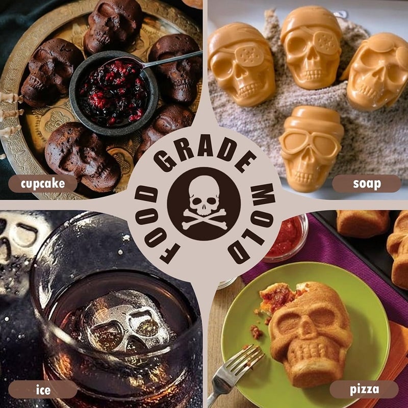 💀Halloween Hot Sale🔥-Haunted Skull Cakelet Pan