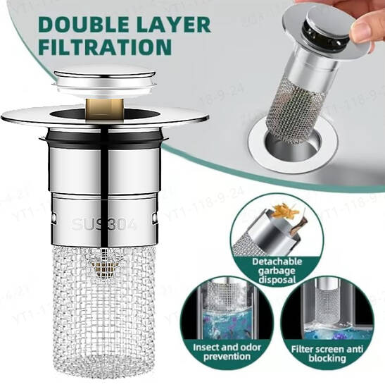 Isolate odor and prevent cockroaches-Stainless Steel Floor Drain Filter
