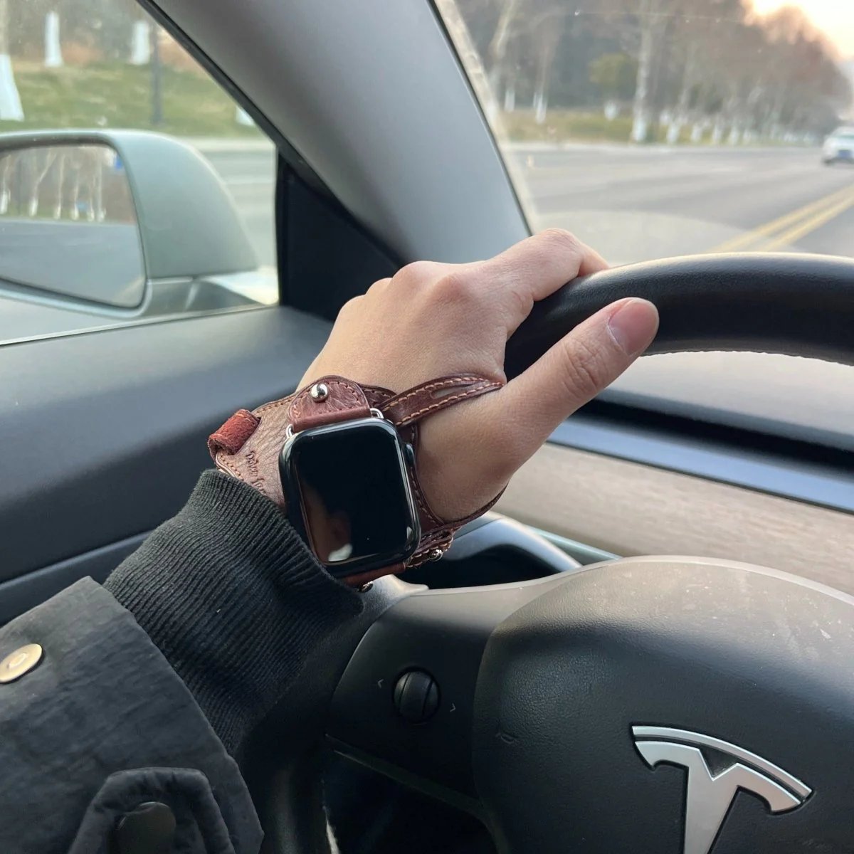 Handmade Genuine Leather Cycling Strap for Apple Watch