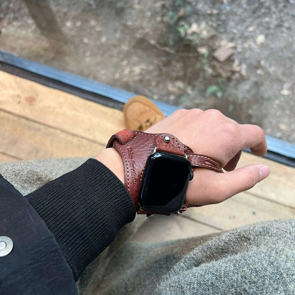 Handmade Genuine Leather Cycling Strap for Apple Watch