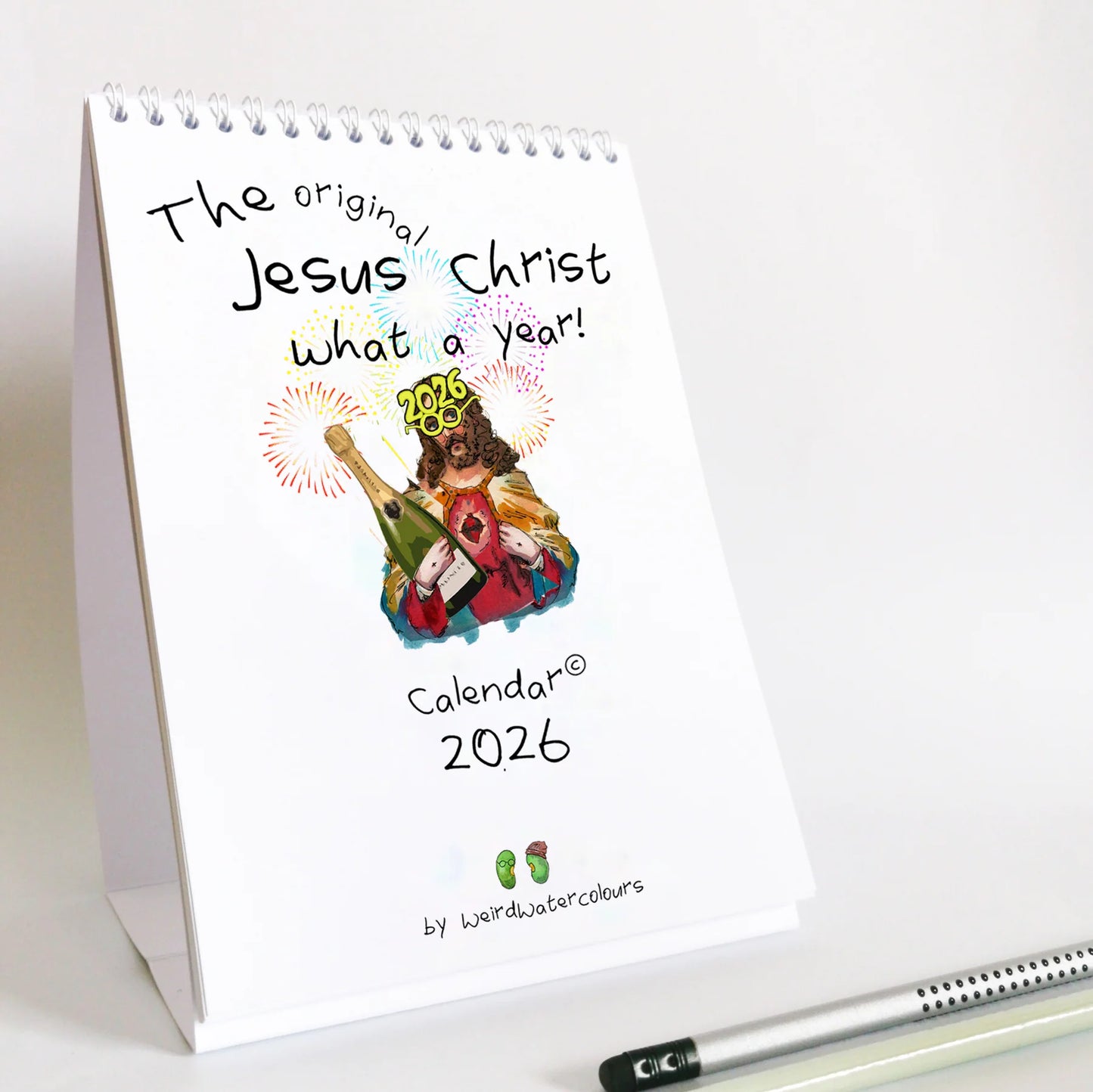 🎁 Jesus Christ 2026 Desk Calendar – Hilarious Gag Gift for Friends & Family 😂