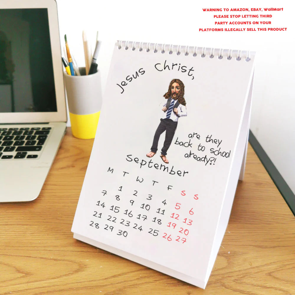 🎁 Jesus Christ 2026 Desk Calendar – Hilarious Gag Gift for Friends & Family 😂