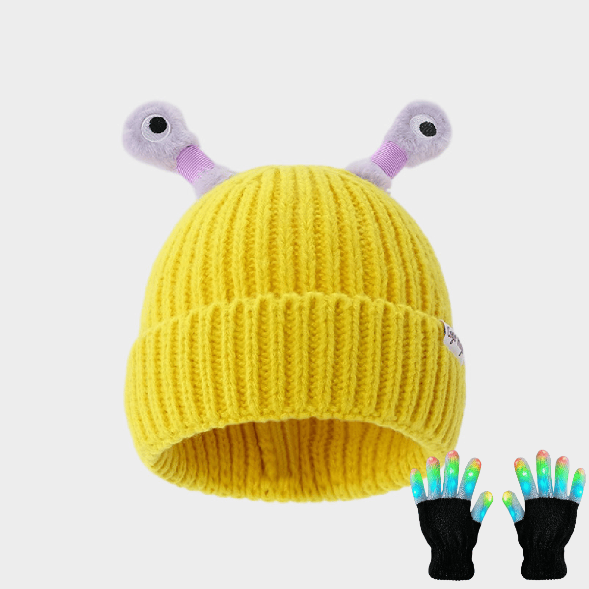 🔥2025 HOT SALE ✨️Winter Parent-Child Cute Glowing Little Monster Knit Hat