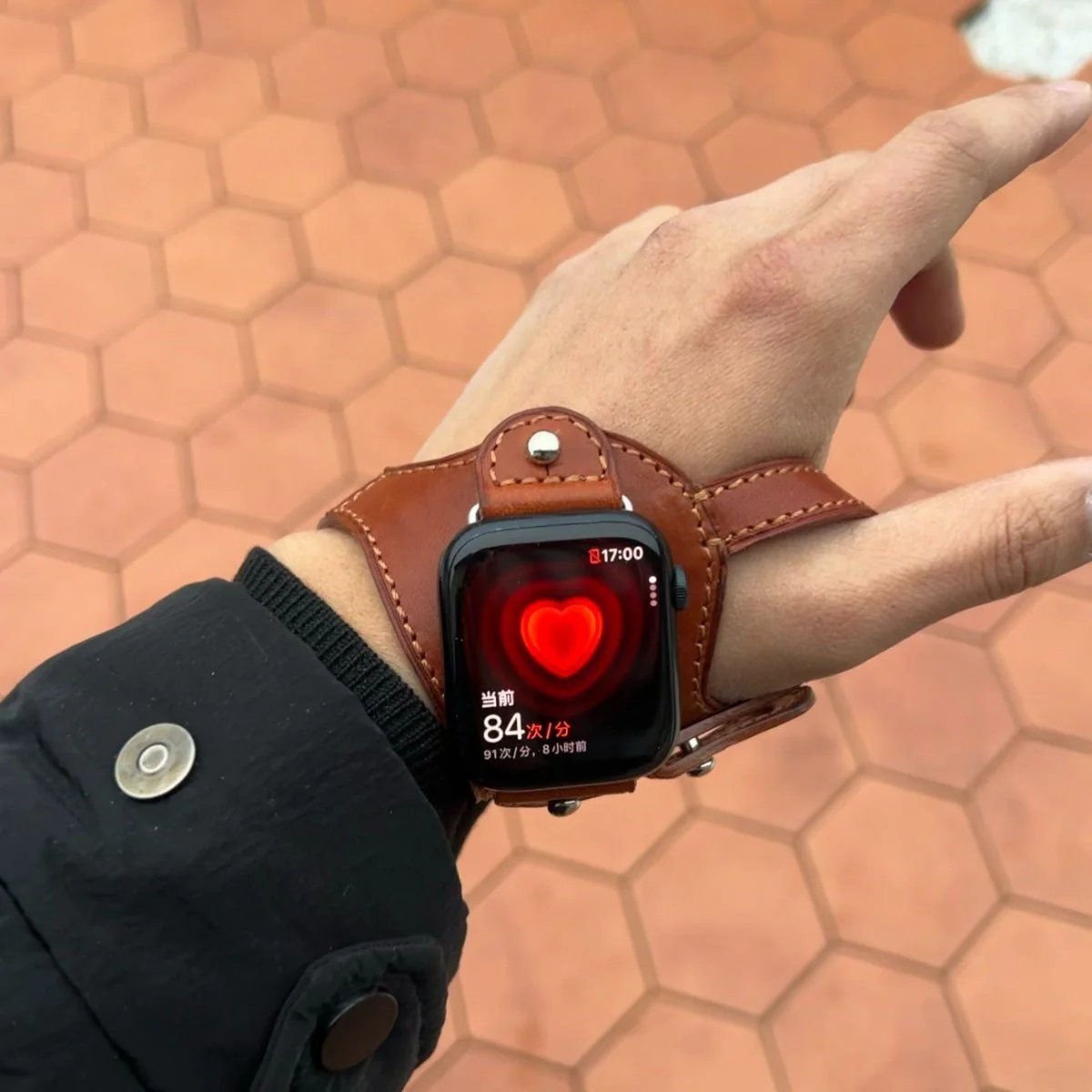 Handmade Genuine Leather Cycling Strap for Apple Watch