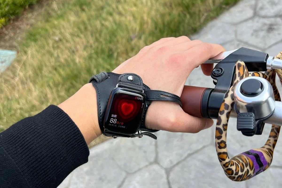 Handmade Genuine Leather Cycling Strap for Apple Watch
