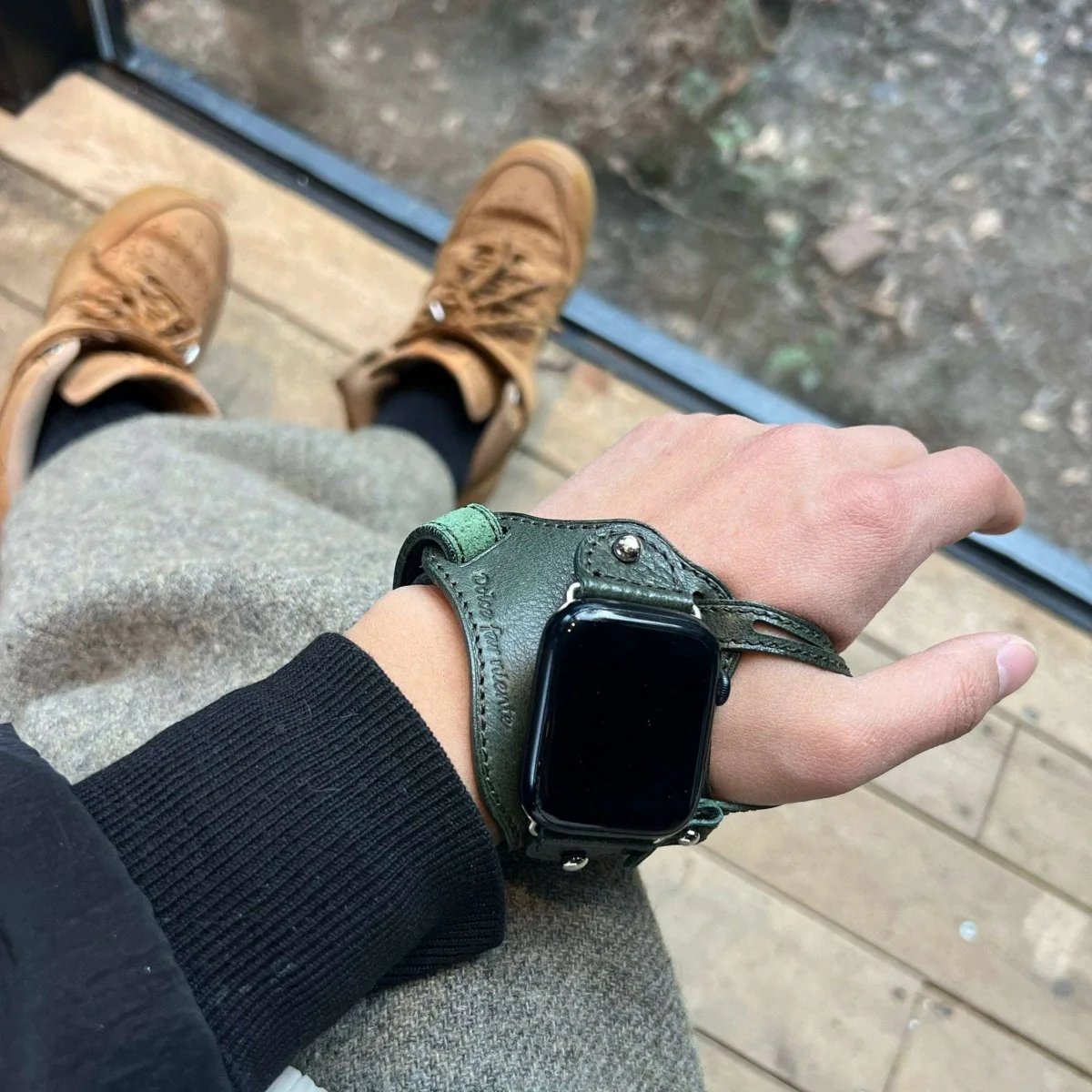 Handmade Genuine Leather Cycling Strap for Apple Watch
