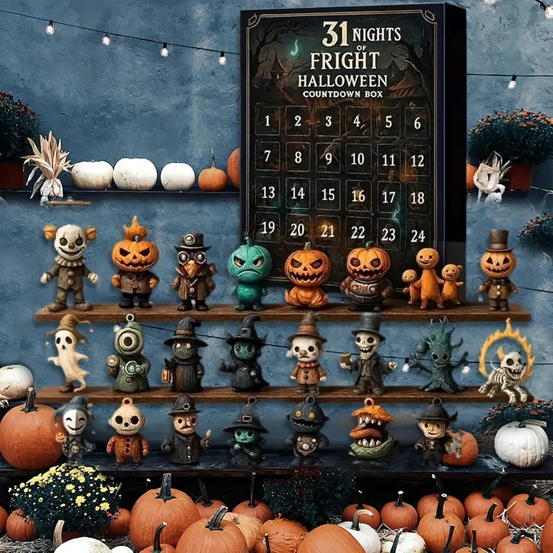 🔥🎃31 Nights of Fright – Halloween Countdown Box with Figurines