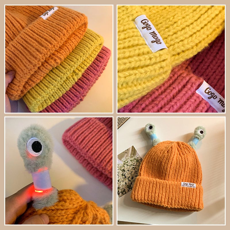 🔥2025 HOT SALE ✨️Winter Parent-Child Cute Glowing Little Monster Knit Hat
